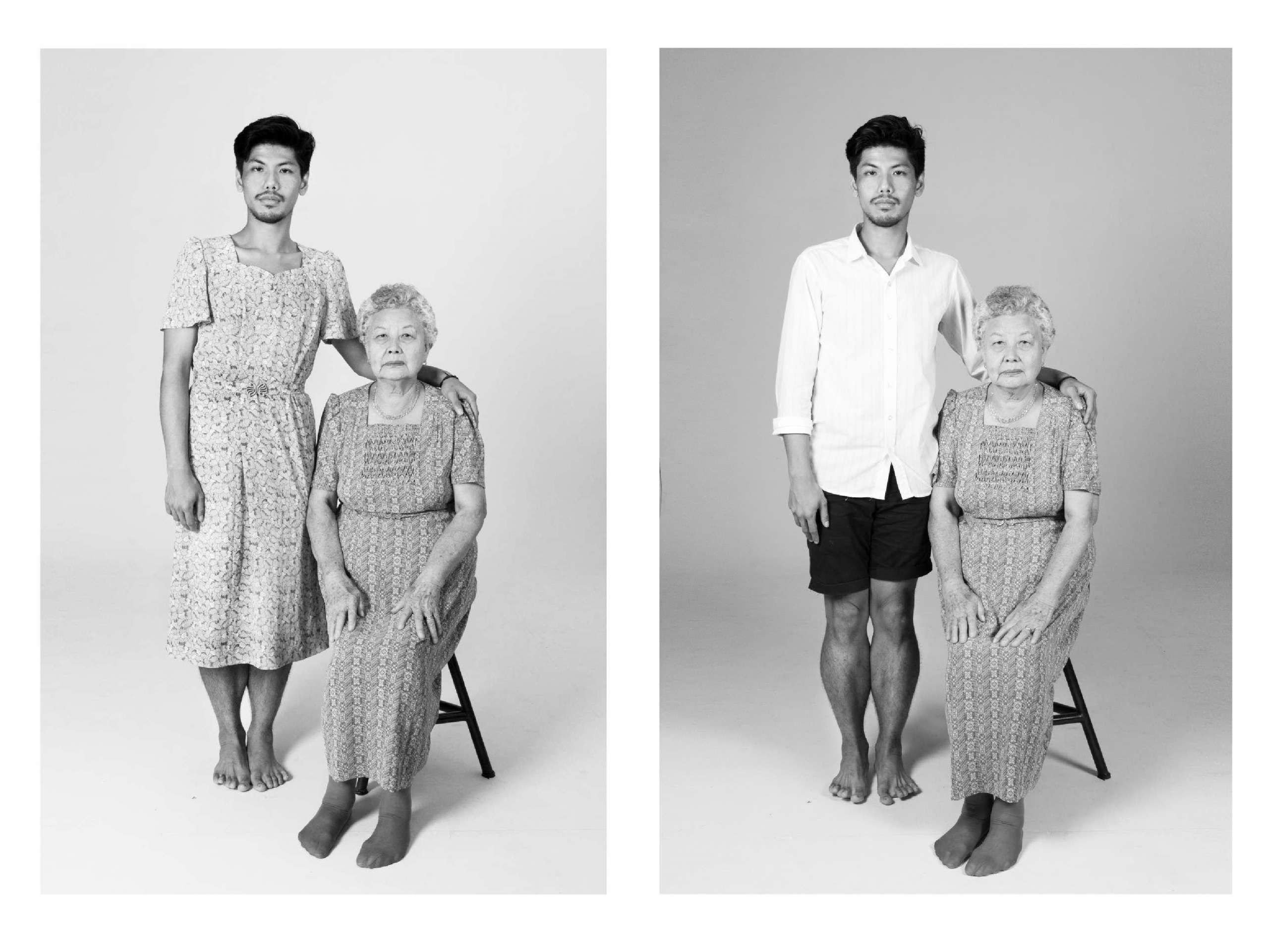 楊登棋（登曼波），《肖像2015，複寫：認同___父親的錄影帶》，2015，收藏級黑白噴墨， 86 × 61 公分、86 × 61 公分。（圖像由藝術家及臺北市立美術館提供。）
