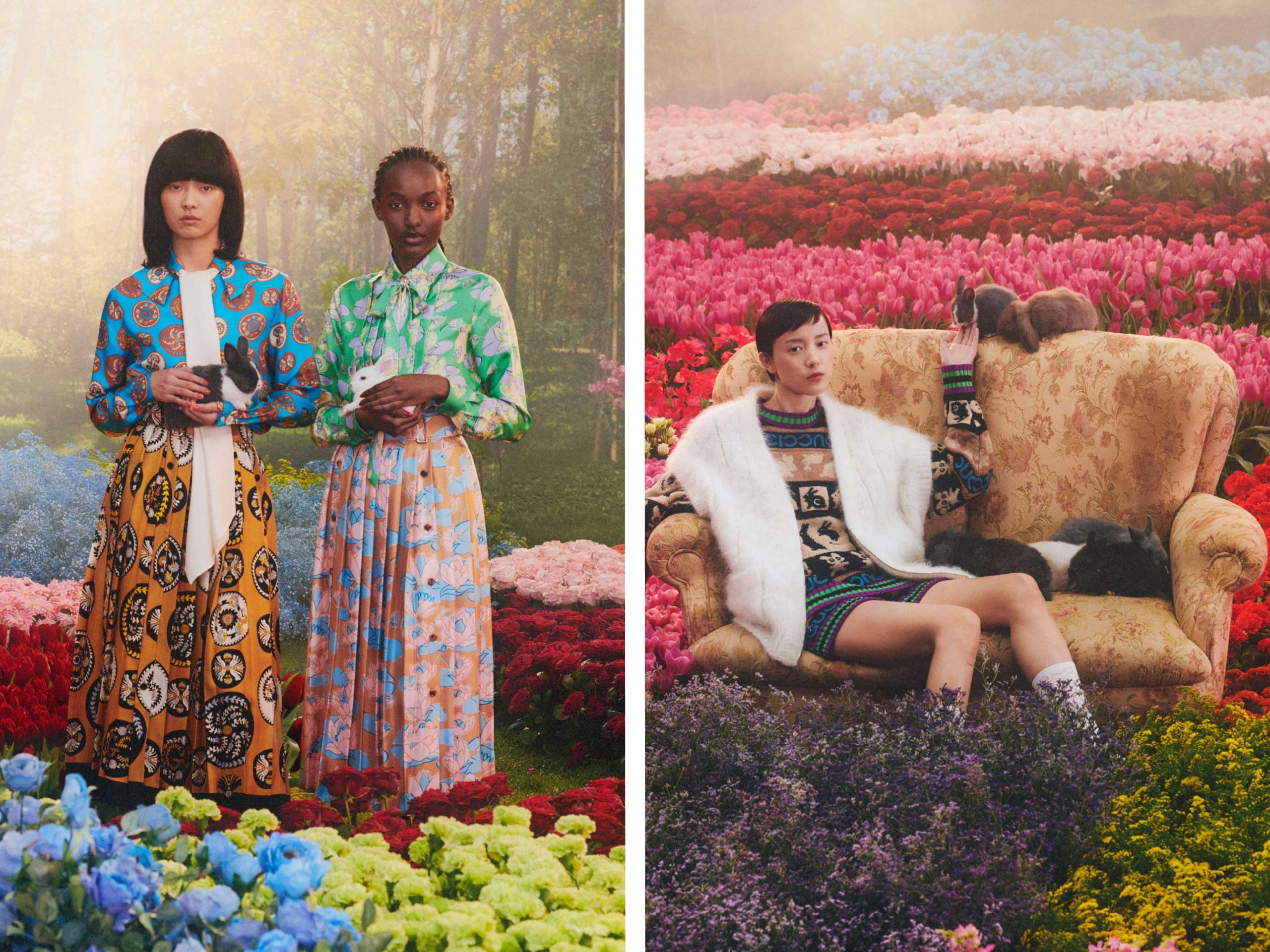 ( GUCCI 2023 New Year Campaign 因一頂兔毛帽引發爭議後全面下架該產品。)