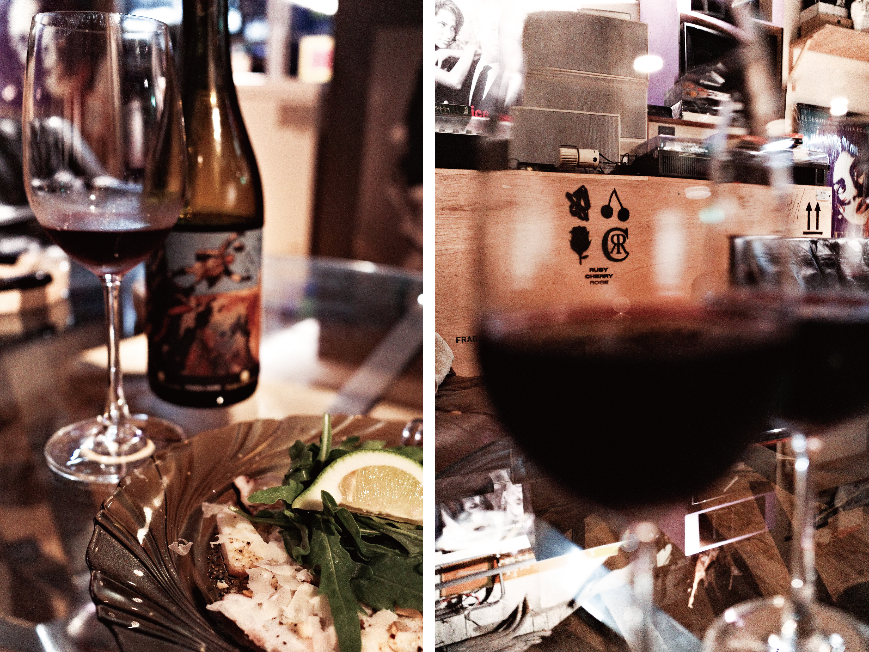 ( Clos Lentiscus Perill Noir Sumoll 2012 with Octopus Carpaccio )