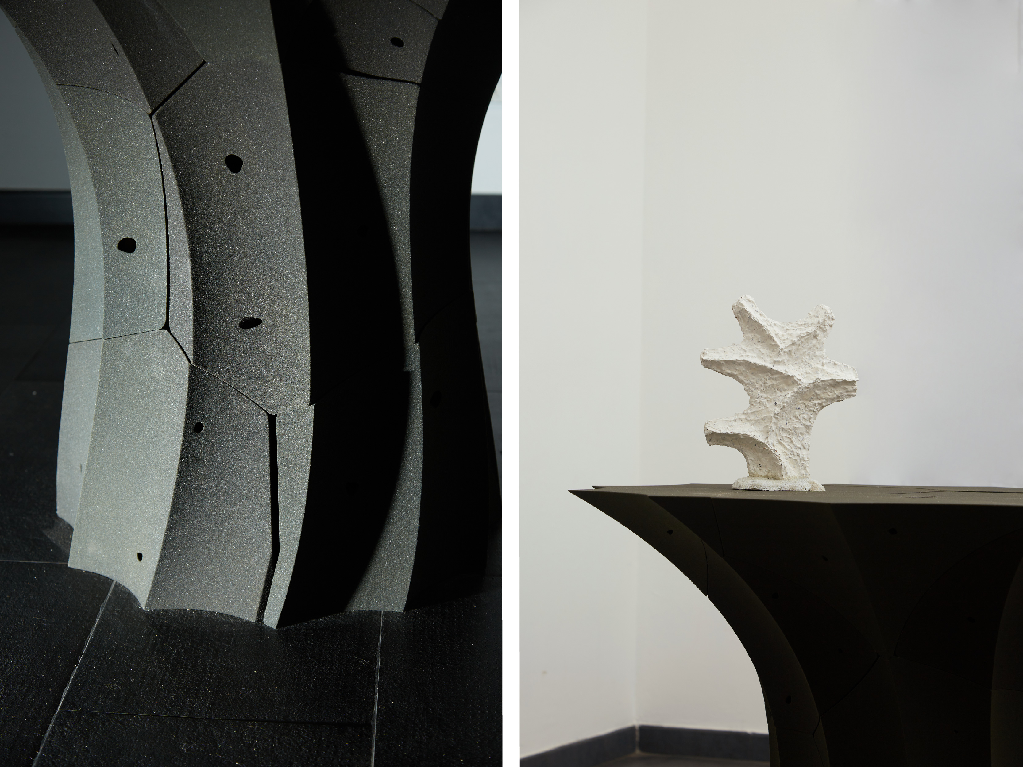 賴亭安，專注於材料實驗和未來工藝，作品《Fieldstone 積石》從傳統石牆堆砌中汲取靈感，聚焦數位製造與傳統石匠技藝融合的可能。