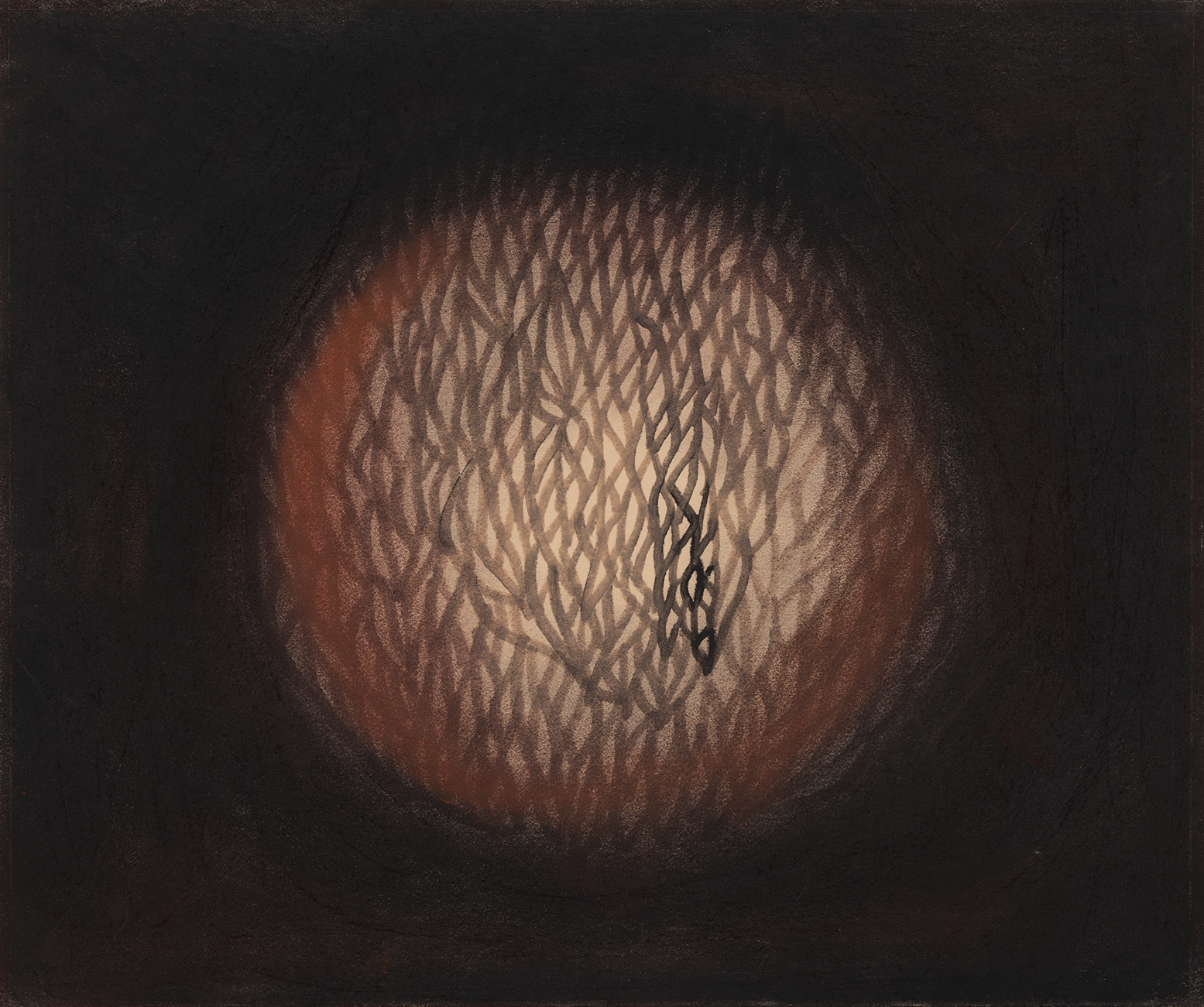 草間彌生，《光No.1》，1962，30.5 × 36.8 cm，不透明水彩、粉彩、墨水、紙，W Collection，©草間彌生