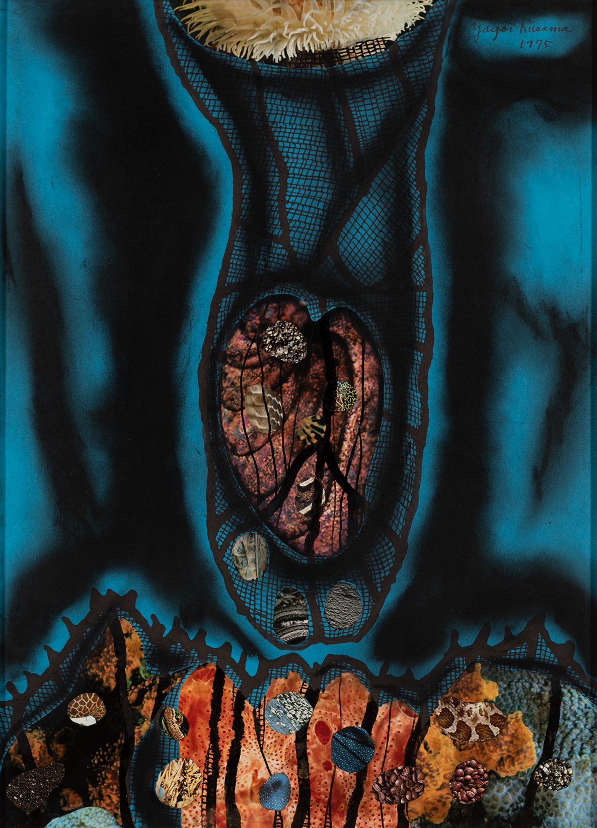 草間彌生，《花瓣》，1975，54.5 × 39.5 cm，拼貼、墨水、粉彩、紙，W Collection，©草間彌生