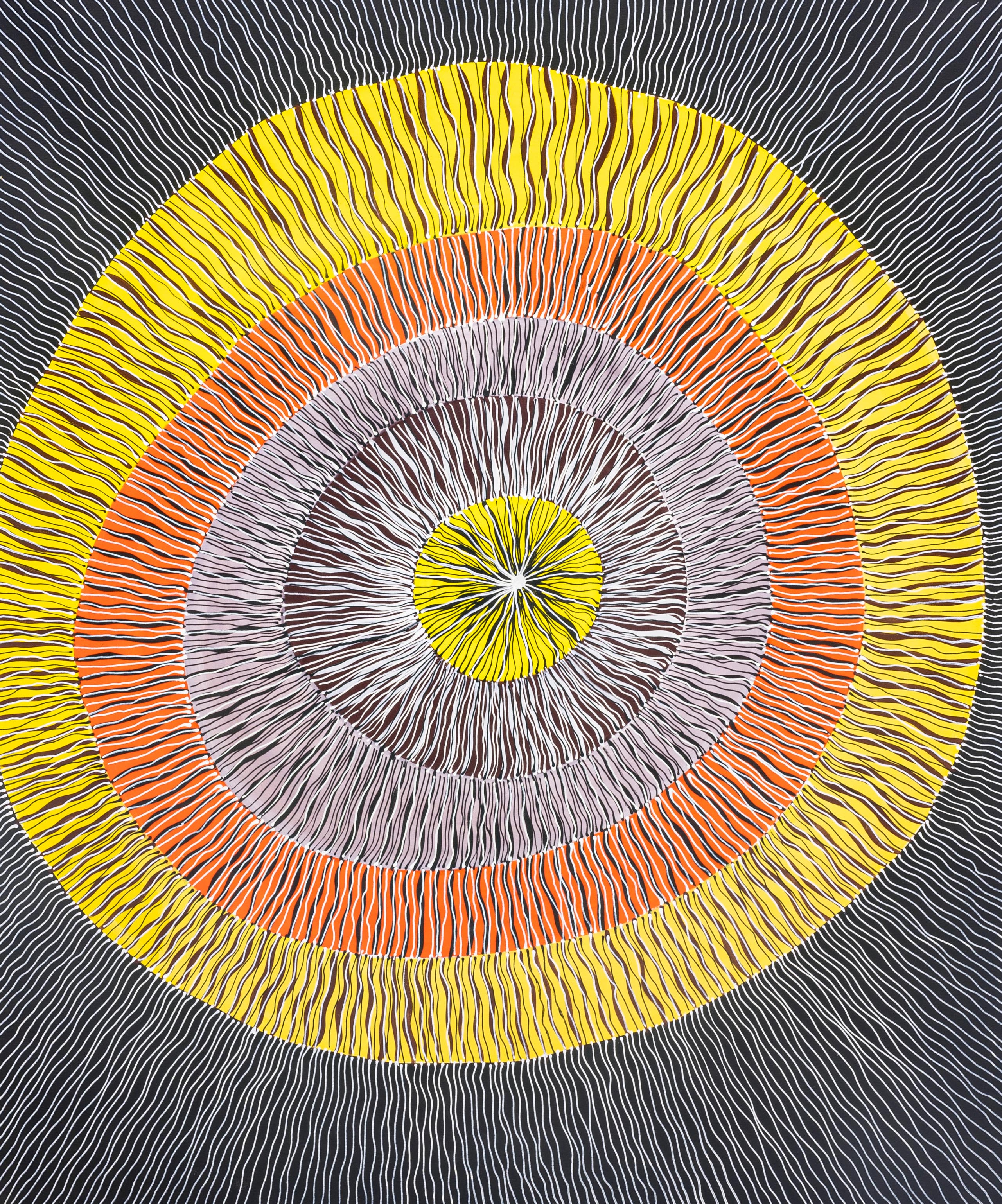 Kieren Karritpul, “Walipan 2”, 2024, acrylic on canvas, 147 x 117 cm. Image courtesy of Kieren Karritpul and COMA.