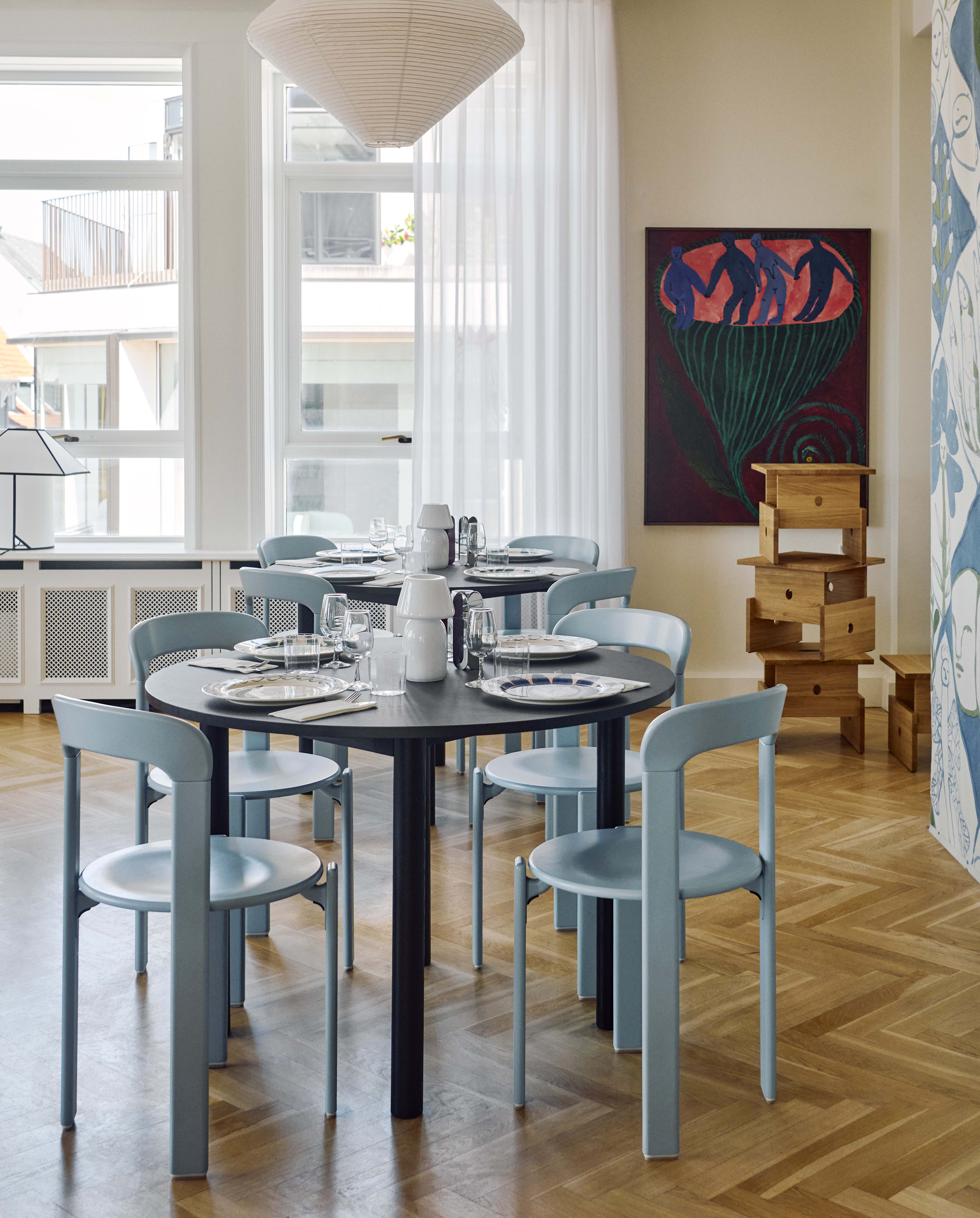 3 Days of Design 2025_Rey Chair_Annex Round_Wood Box Coffee Table_Ava Pyramid Table Lamp_Apollo Portable_La Pittura