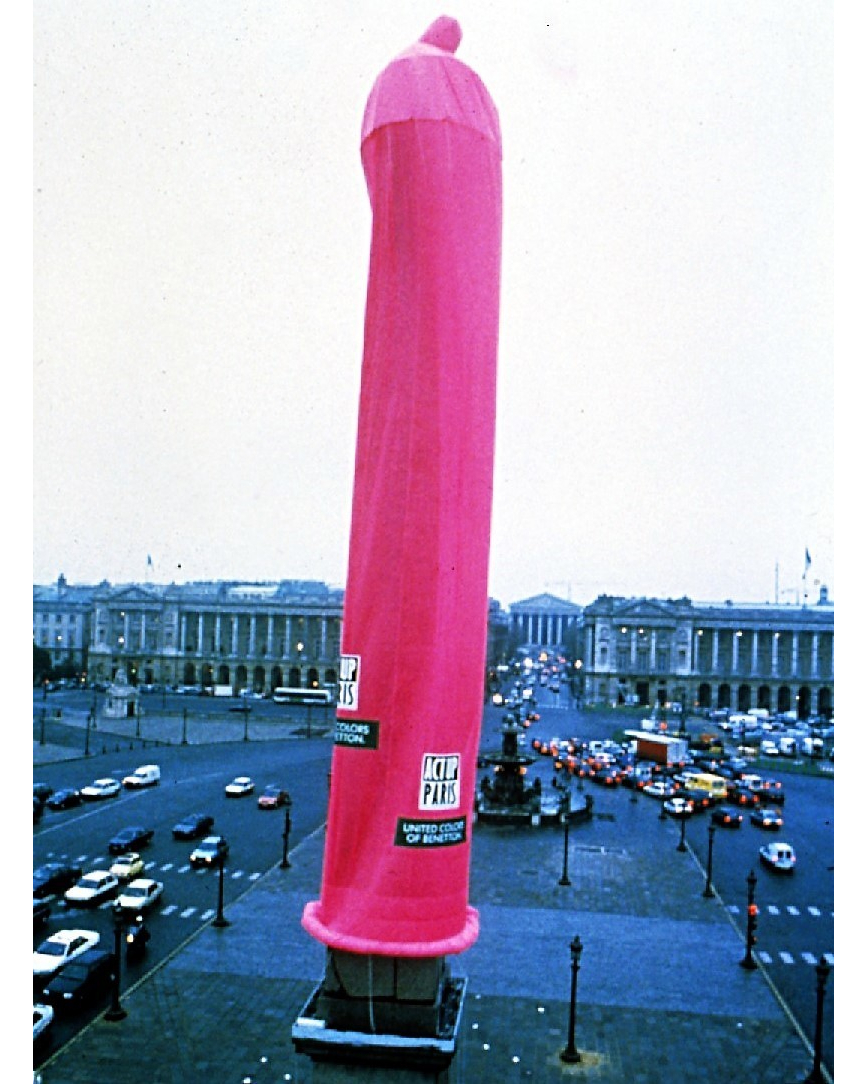 Operation Giant Condom,Luxor Obelisk, Place de la Concorde, Paris, France, 1993