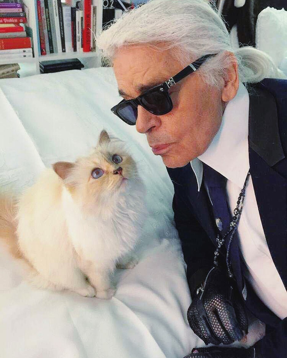 2. Karl Lagerfeld with Choupette