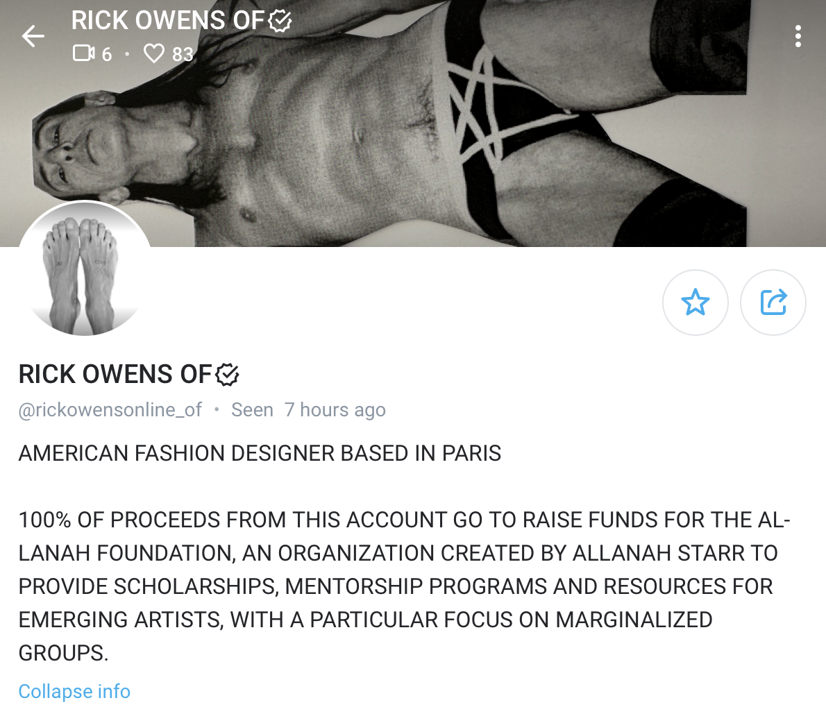 2. Rick Owens Only Fans Page