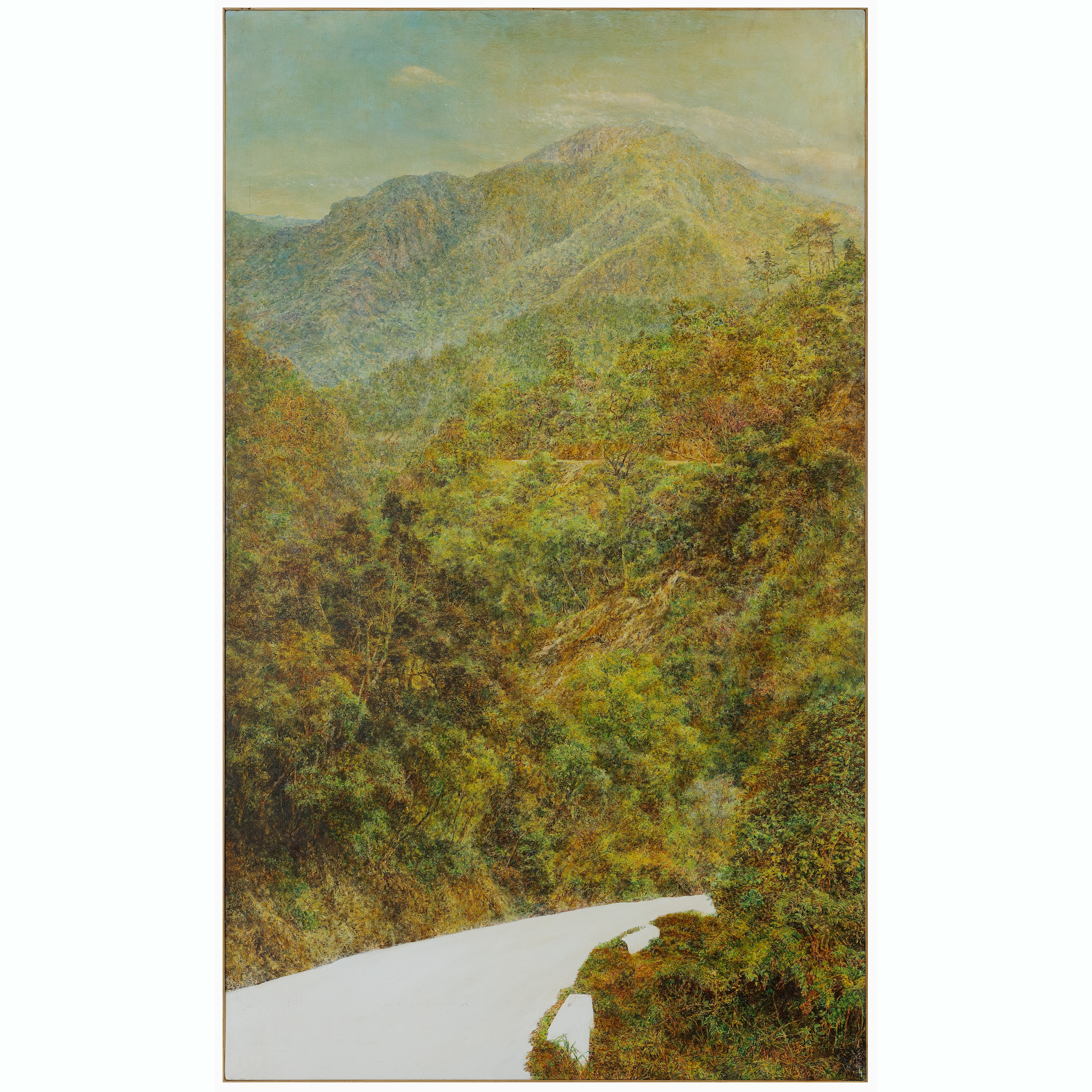 洪天宇 Hung Tien-Yu（1960- 2023），〈中橫三闕 1960〉，1996，油彩、鋁板，畫心162 × 97公分，含框163.3 × 98 cm × 3公分，臺中市立美術館藏。攝影：ANPIS FOTO 王世邦