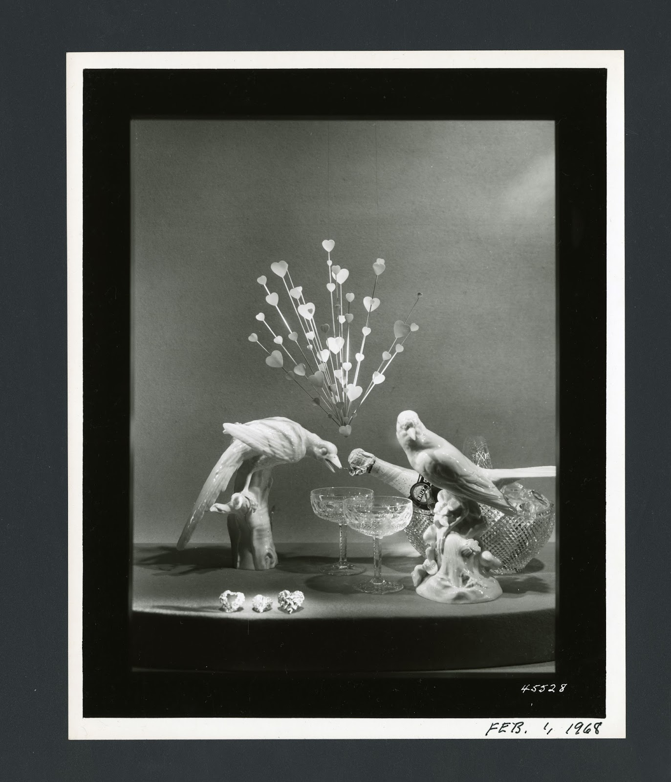NMAH Archives Center Gene Moore Tiffany and Co. Photographs 1280Box 13Former Archives Box 25Black and white photo of Tiffany display dated February 1st, 1968