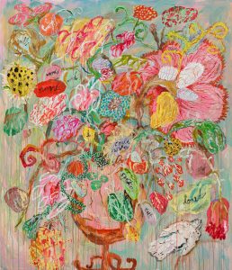 JULI BAKER AND SUMMER The bouquet of all words and thoughts i could have spoken out loud, 2024 Acrylics on canvas 170 x 150 cm